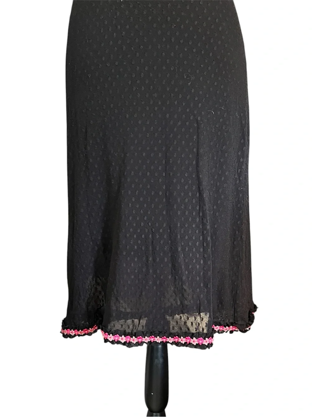 🚫SOLD🚫 Vintage Betsey Johnson New York Sheer Swiss Dot Mesh Floral Slip Dress - Picture 7 of 13
